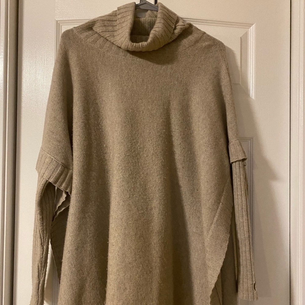 Zoe Couture Cowl Neck Poncho Sweater